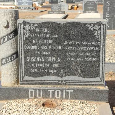TOIT Susanna Sophia, du nee KOK 1912-1980