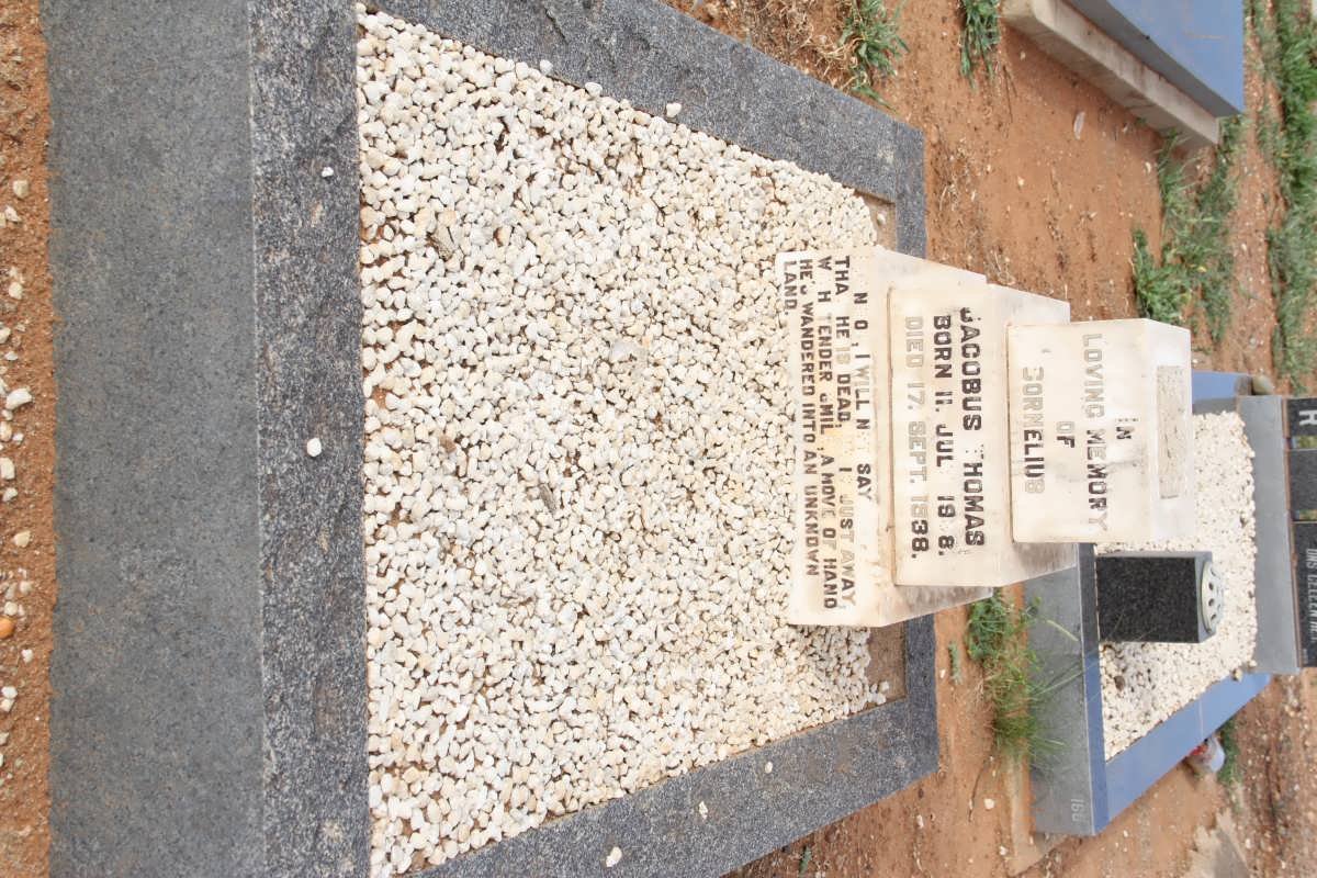 THOMAS Cornelius Jacobus 1938-1938