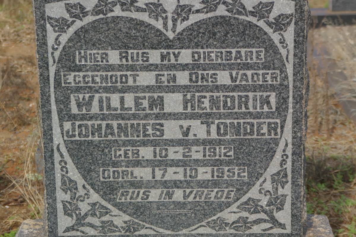 TONDER Willem Hendrik Johannes, v. 1912-1952