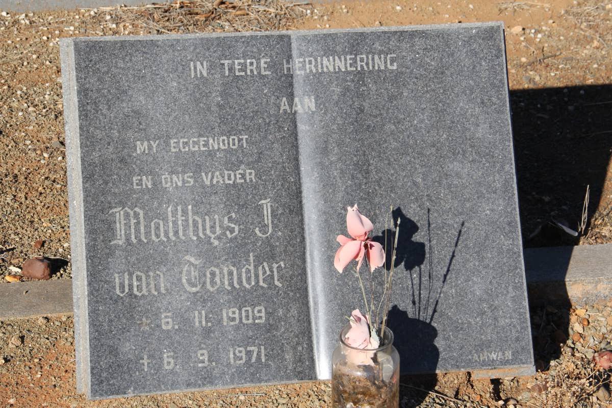 TONDER Matthys J., van 1909-1971