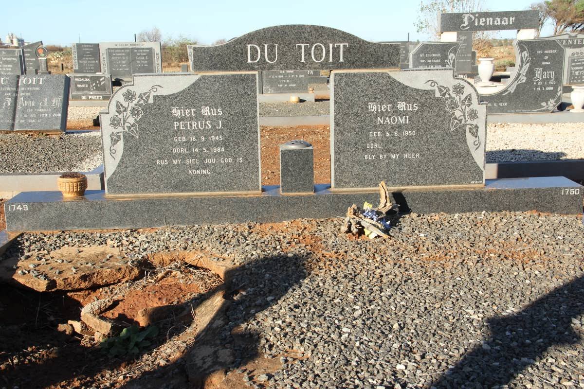 TOIT Petrus J., du 1945-1984 &amp; Naomi 1950-