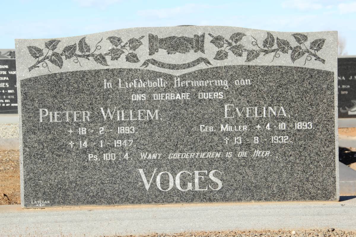 VOGES Pieter Willem 1893-1947 &amp; Evelina MILLER 1893-1932