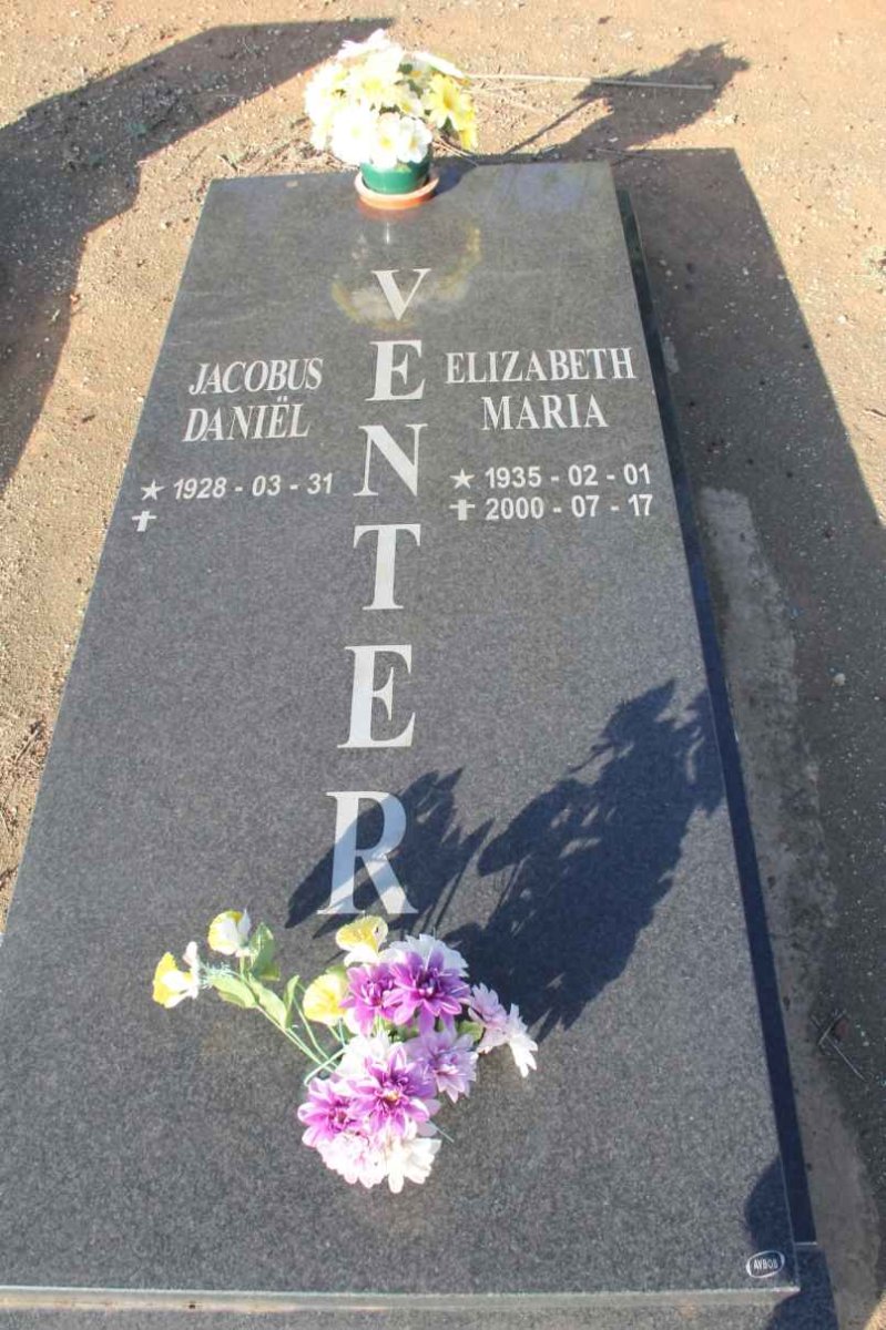 VENTER Jacobus Daniël 1928- &amp; Elizabeth Maria 1935-2000