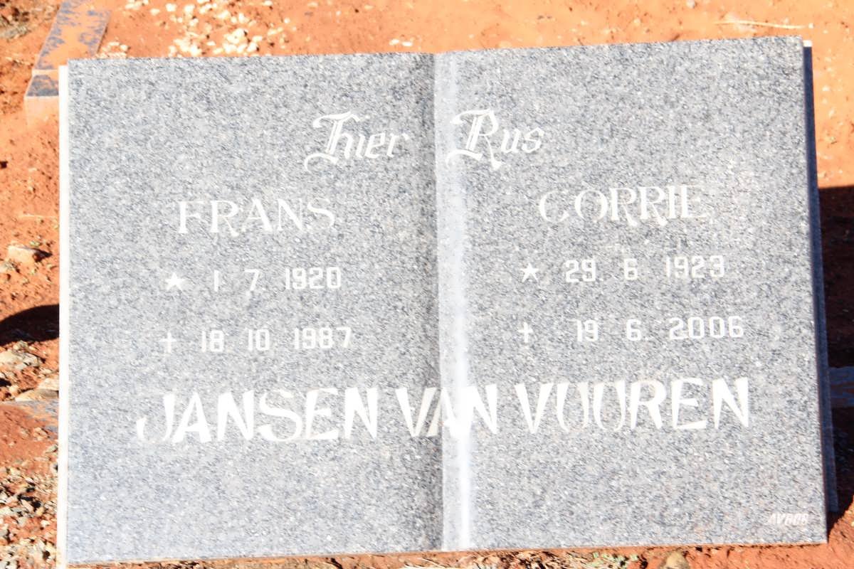 VUUREN Frans, Jansen van 1920-1987 &amp; Corrie 1923-2006