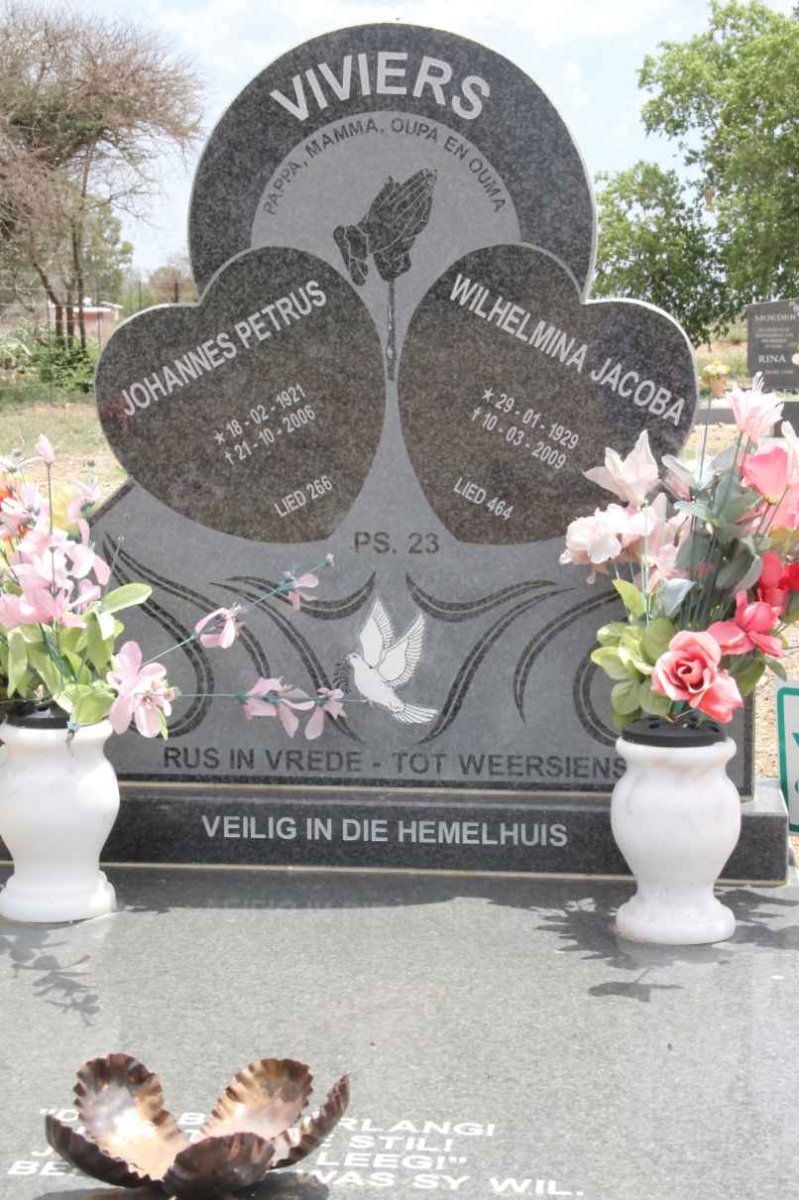 VIVIERS Johannes Petrus 1921-2006 &amp; Wilhelmina Jacoba 1929-2009