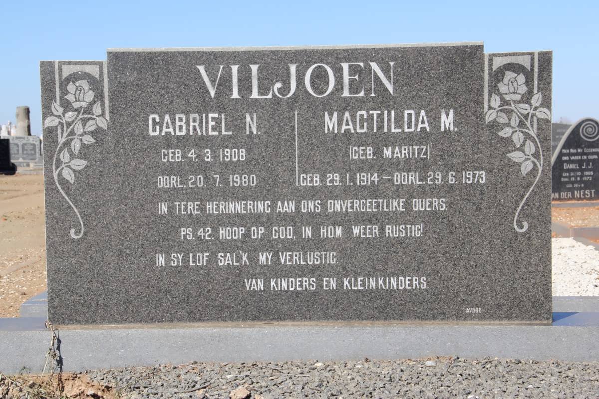 VILJOEN Gabriel N. 1908-1980 &amp; Magtilda M. MARITZ 1914-1973