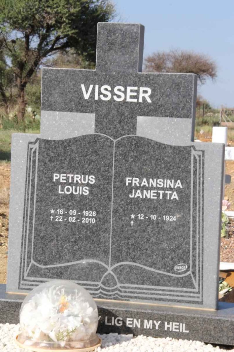 VISSER Petrus Louis 1926-2010 &amp; Fransina Janetta 1924-