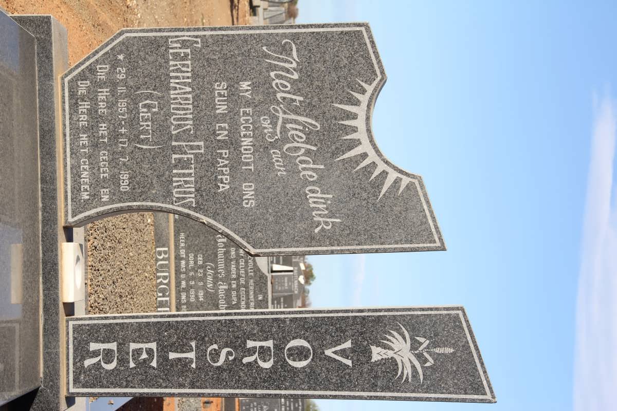 VORSTER Gerhardus Petrus 1957-1990