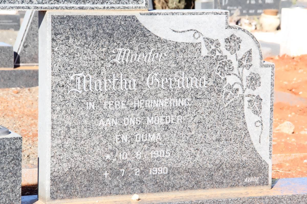 VUUREN Martha Gerdina, Janse van 1905-1990