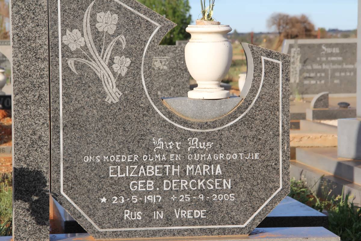 VERMEULEN Elizabeth Maria nee DERCKSEN 1917-2005