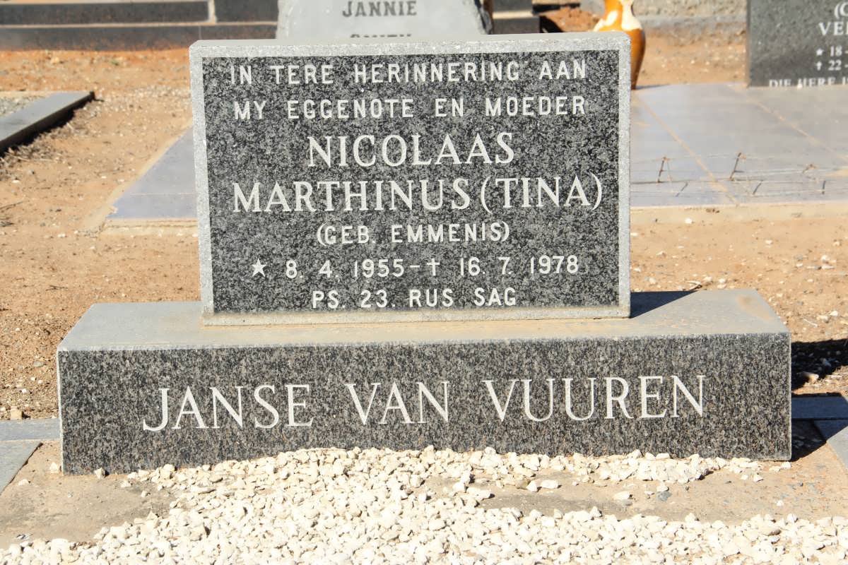 VUUREN Nicolaas Marthinus, Janse van nee EMMENIS 1955-1978