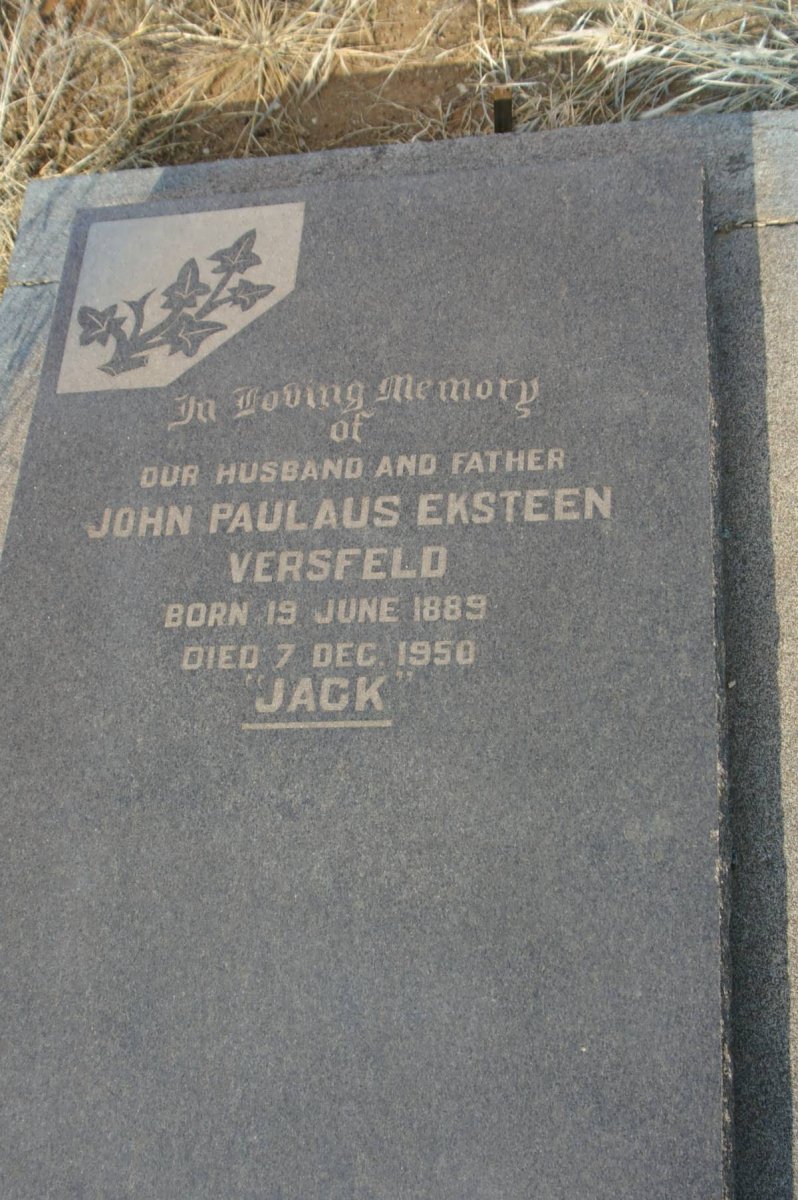 VERSFELD John Paulaus Eksteen 1889-1950