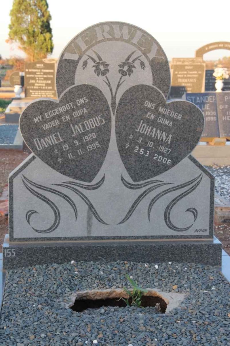 VERWEY Daniel Jacobus 1920-1995 &amp; Johanna 1927-2006