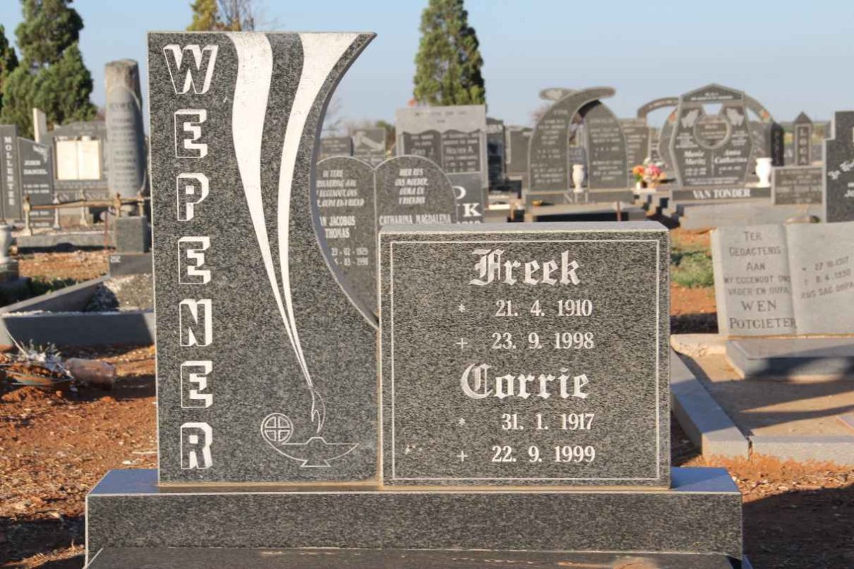 WEPENER Freek 1910-1998 &amp; Corrie 1917-1999