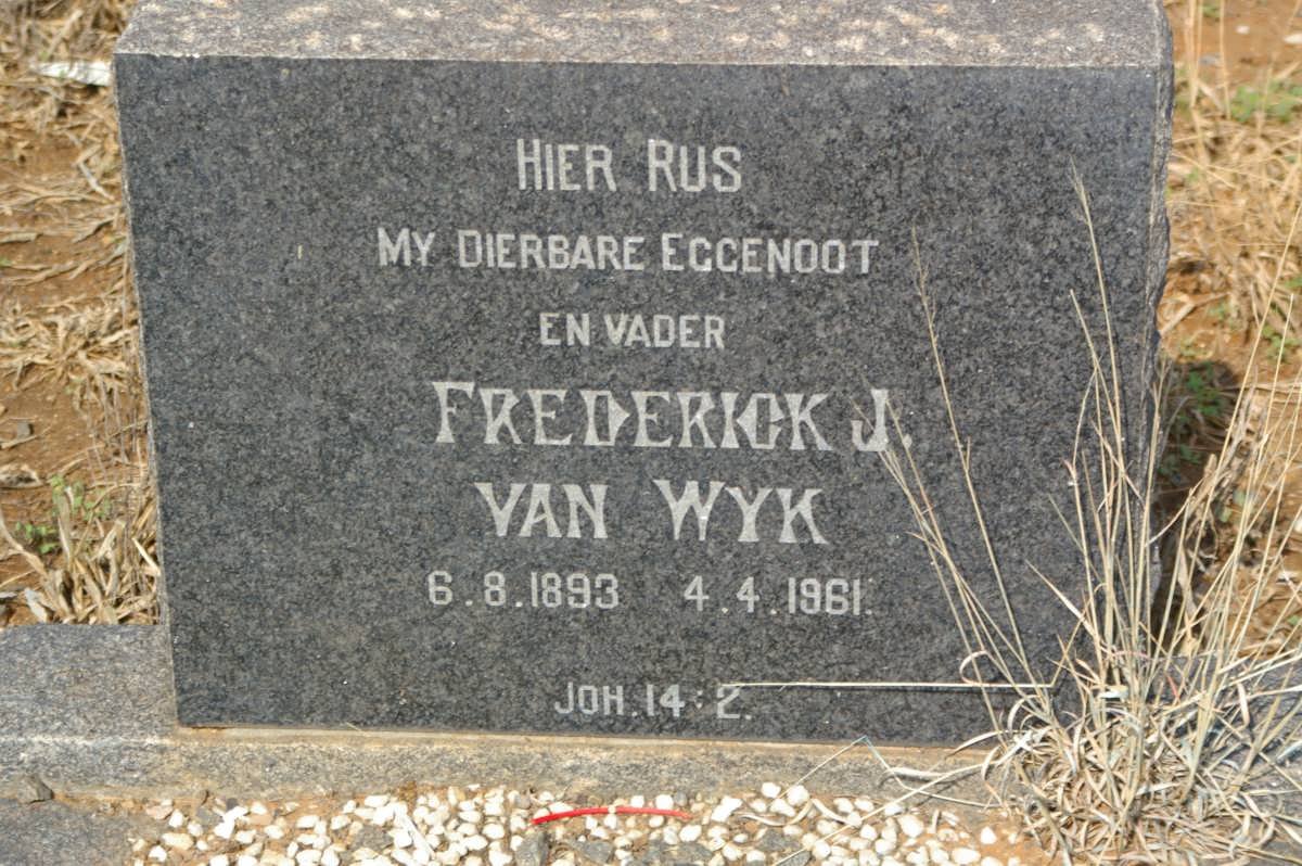 WYK Frederick J, van 1893-1961 