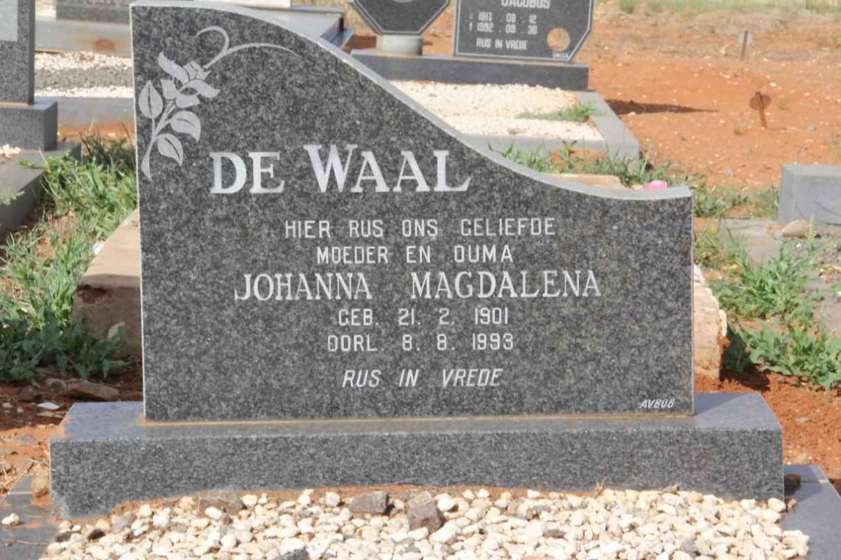 WAAL Johanna Magdalena, de 1901-1993