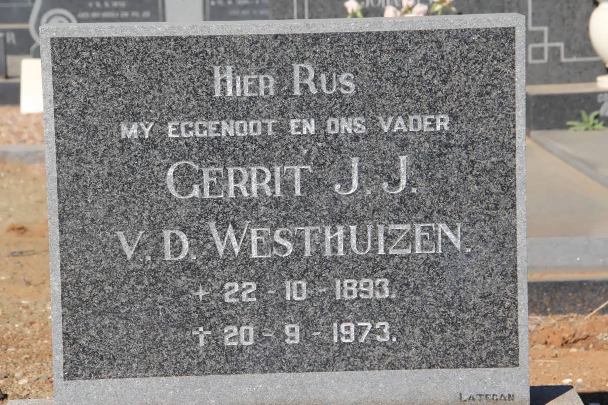 WESTHUIZEN Gerrit J.J., v.d. 1893-1973