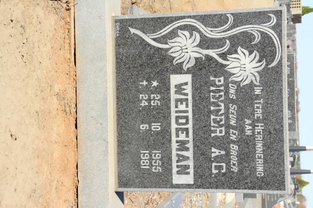 WEIDEMAN Pieter A.C. 1955-1981