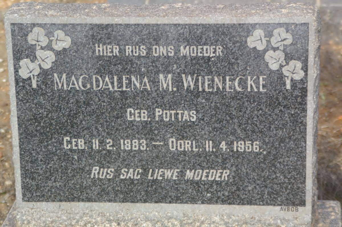 WIENECKE Magdalena M. nee POTTAS 1883-1956