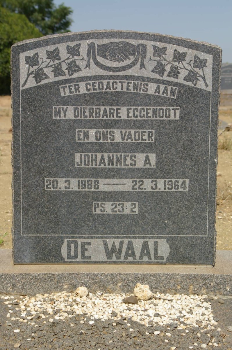 WAAL Johannes A., de 1988-1964