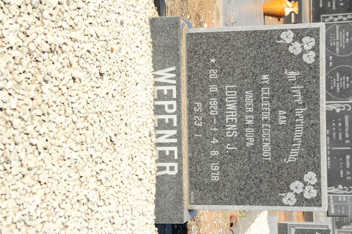 WEPENER Louwrens J. 1920-1978