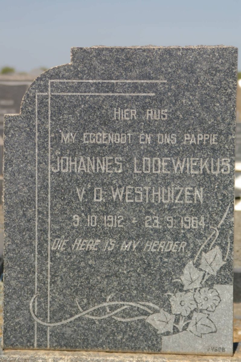 WESTHUIZEN Johannes Lodewiekus, v.d. 1912-1964