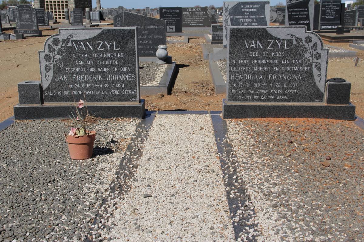 ZYL Jan Frederik Johannes, van 1914-1990 &amp; Hendrika Francina DE KOCK 1919-1997
