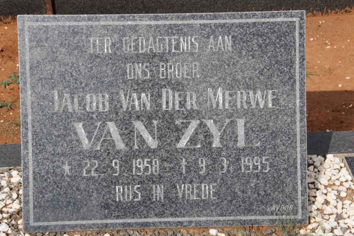 ZYL Jacob van der Merwe, van 1958-1995
