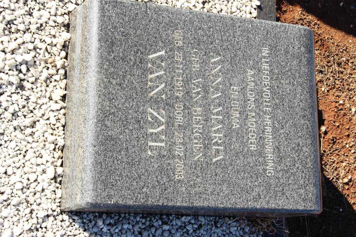 ZYL Anna Maria nee VAN BERGEN 1919-2003