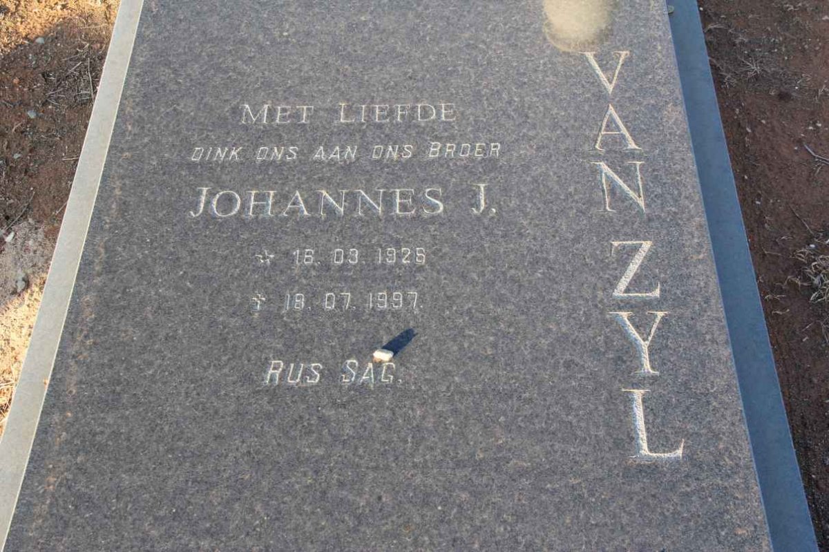 ZYL Johannes J., van 1926-1997