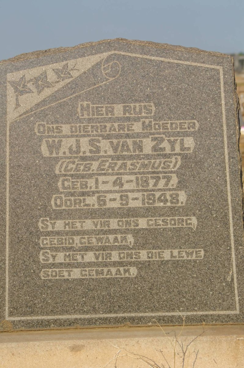 ZYL W.J.S., van nee ERASMUS 1877-1948