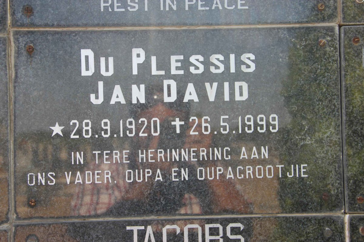 PLESSIS Jan David, du 1920-1999