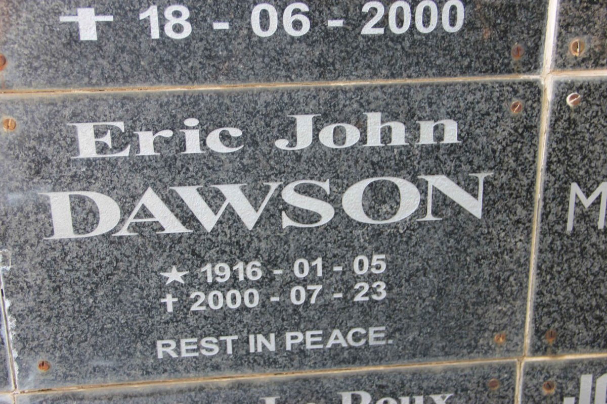 DAWSON Eric John 1916-2000