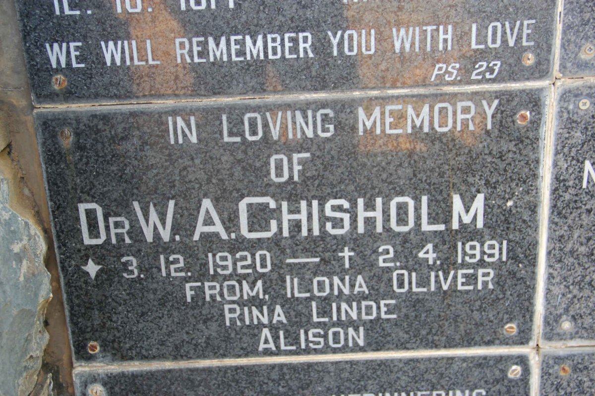 CHISHOLM W.A. 1920-1991