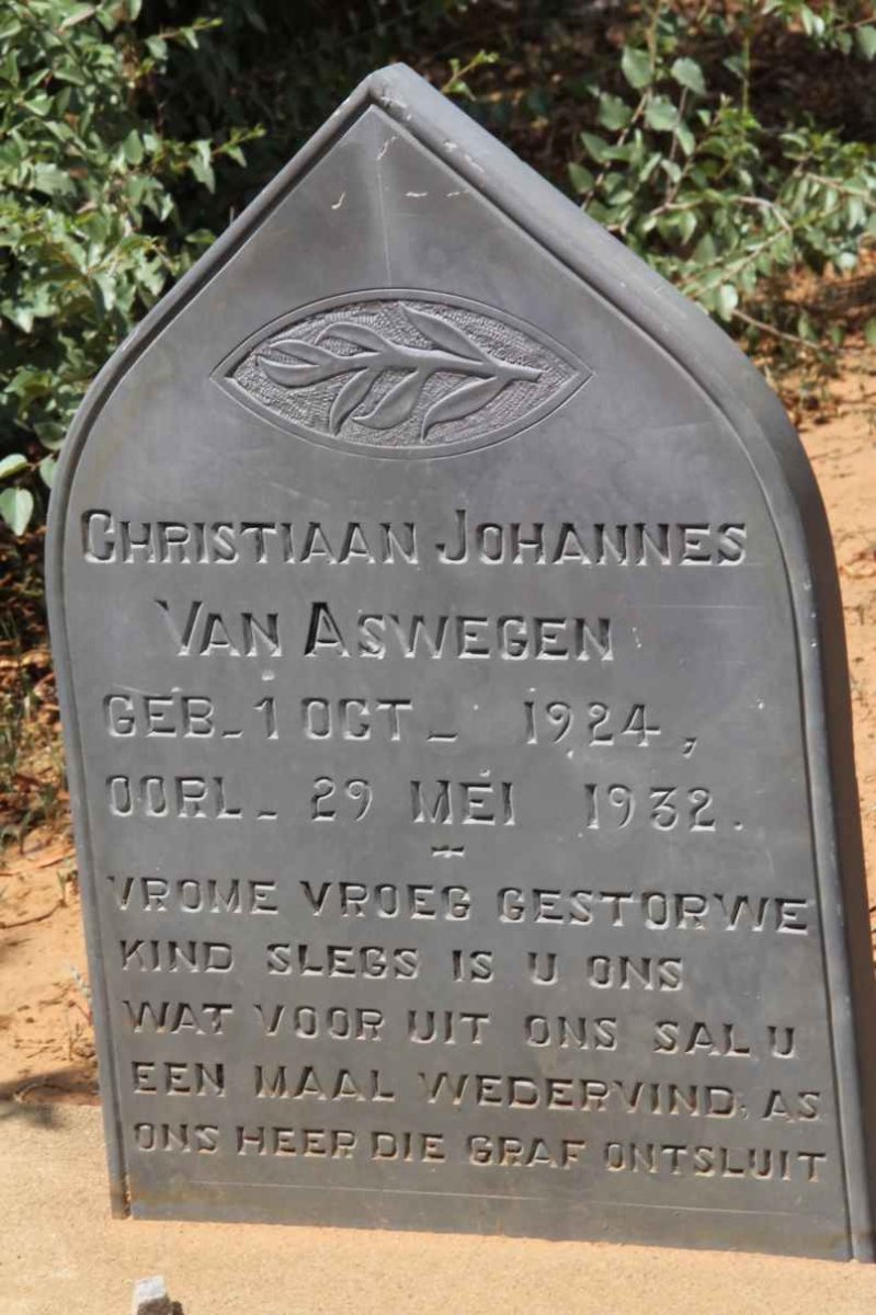 ASWEGEN Christiaan Johannes, van 1924-1932