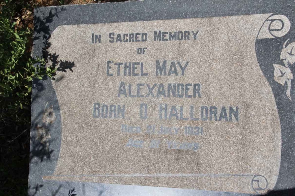 ALEXANDER Ethel May nee O’HALLORAN -1921