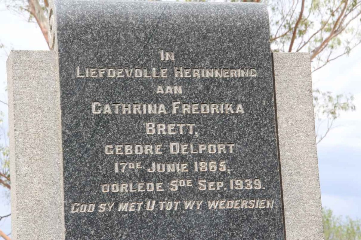 BRETT Cathrina Fredrika nee DELPORT 1865-1939