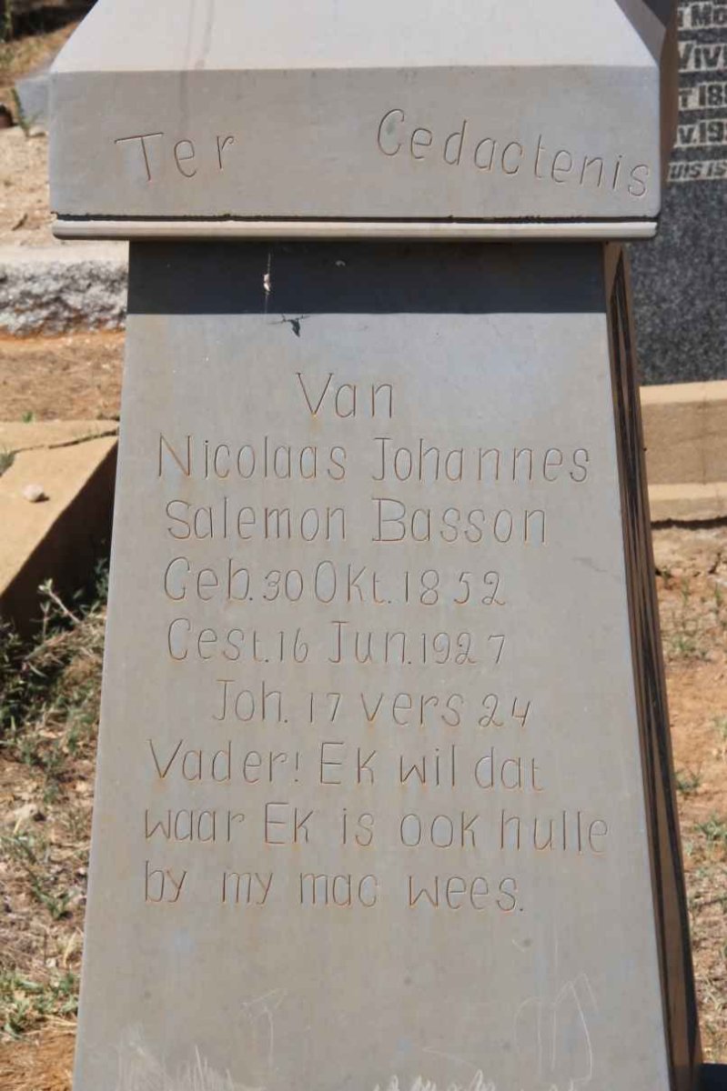 BASSON Nicolaas Johannes Salemon 1852-1927