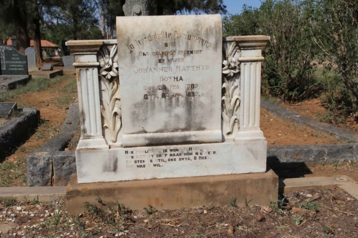 BOTHA Johannes Matthys 1883-1939