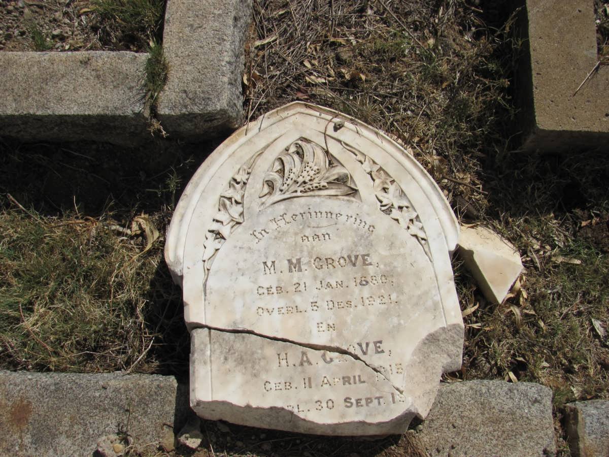 GROVE M.M. 1889-1921 :: GROVE H.A. 1915-19??