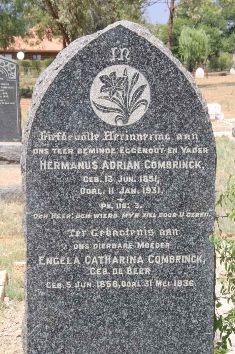 COMBRINCK Hermanus Adrian 1851-1931 &amp; Engela Catharina De BEER 1858-1936