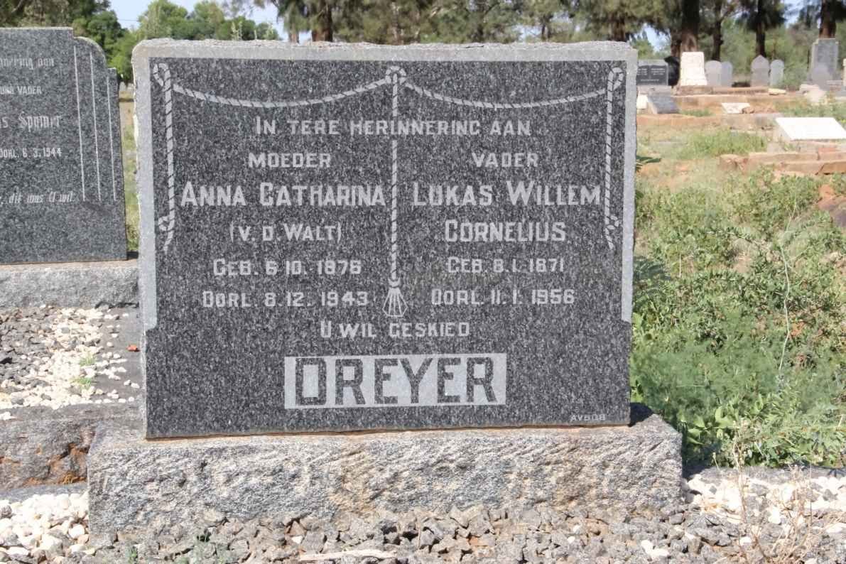 DREYER Lukas Willem Cornelius 1871-1956 &amp; Anna Catharina v.d. WALT 1878-1943