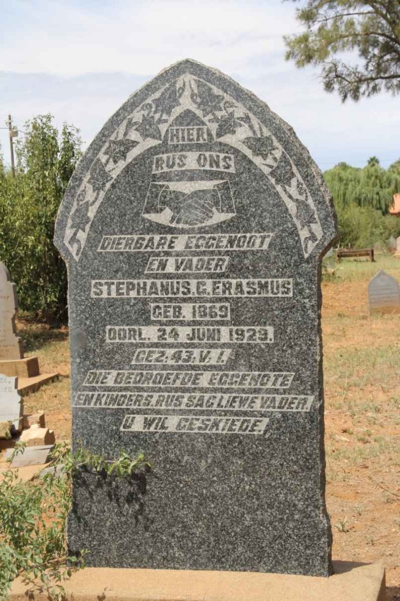 ERASMUS Stephanus G. 1869-1929
