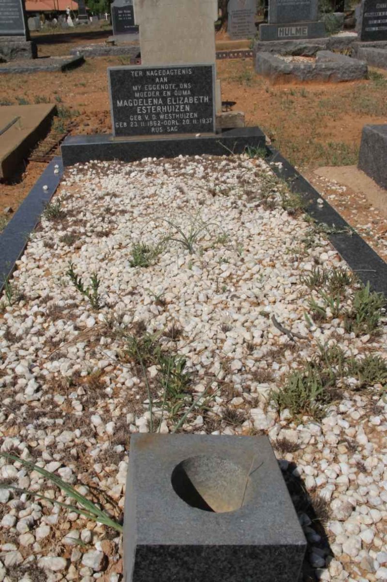 ESTERHUIZEN Magdalena Elizabeth geb v.d. WESTHUIZEN 1862-1937