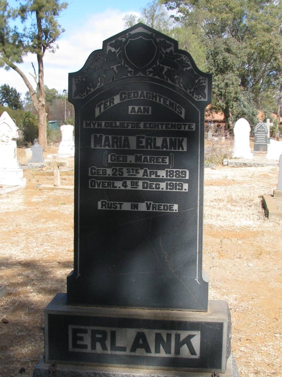 ERLANK Maria nee MAREE 1889-1919