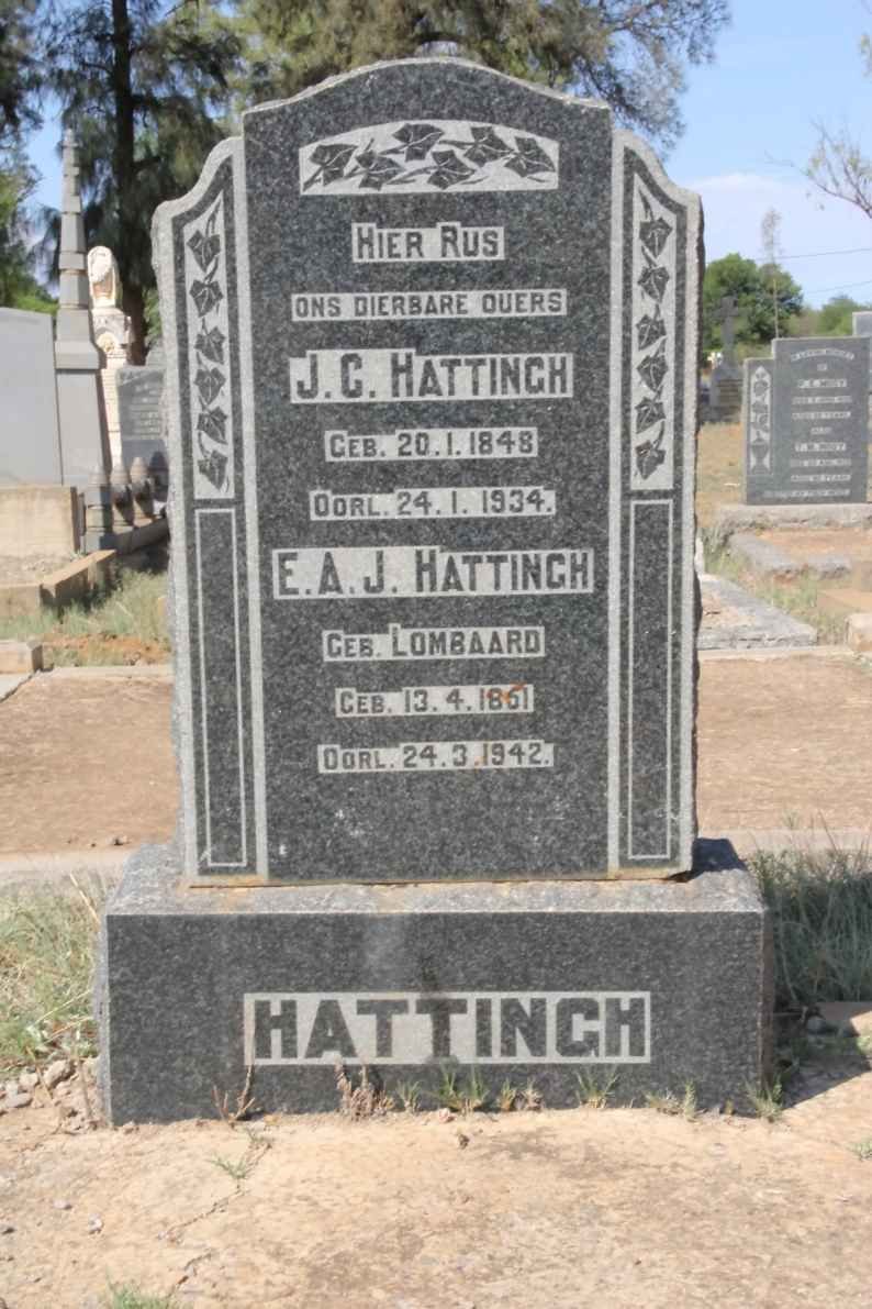 HATTINGH J.C. 1848-1934 &amp; E.A.J. LOMBAARD 1861-1942