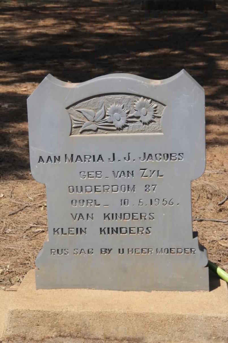 JACOBS Maria J.J. nee van ZYL -1956