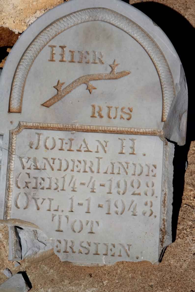 LINDE Johan H., van der 1928-1943