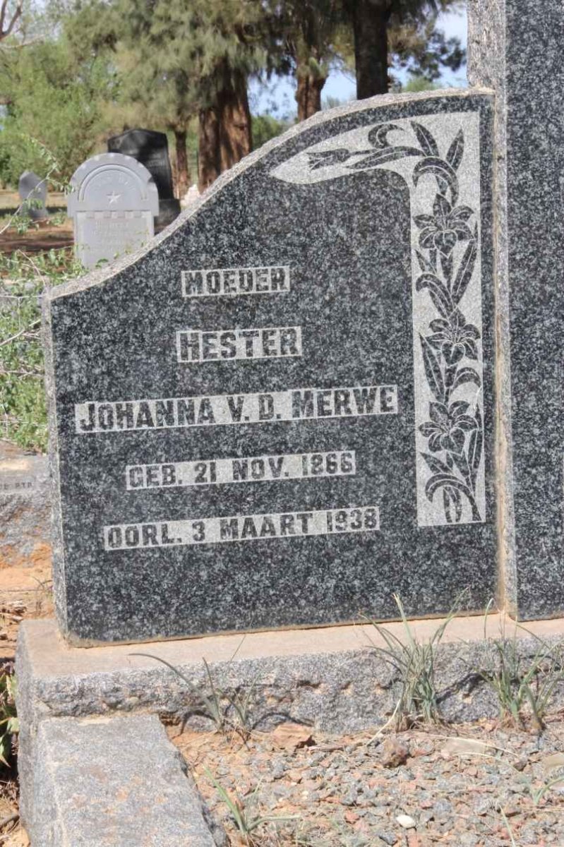 MOLLETT Hester Johanna nee V.D. MERWE 1866-1938