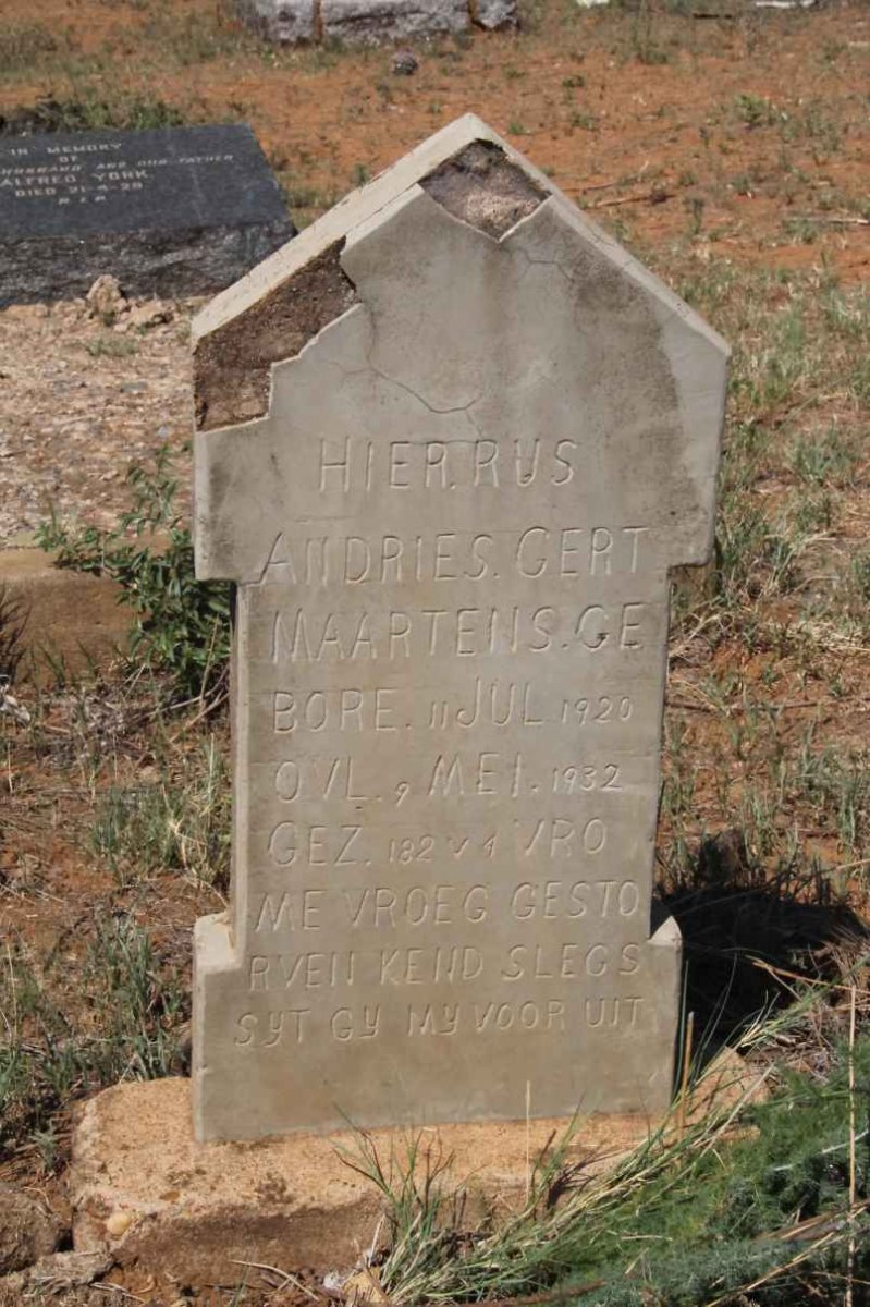 MAARTENS Andries Gert 1920-1932